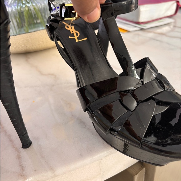 Yves Saint Laurent Black Heels with Platform Design - Picture 1 of 6